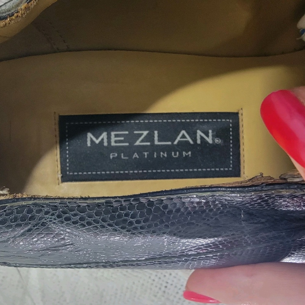 Mezlan Platinum Black Genuine Lizard Derby Lace Up Dress Shoes Tassel Men's‎ 13M - Picture 10 of 16